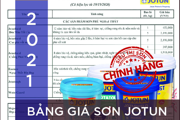 Cập nhật giá sơn Jotun tháng 6/2021