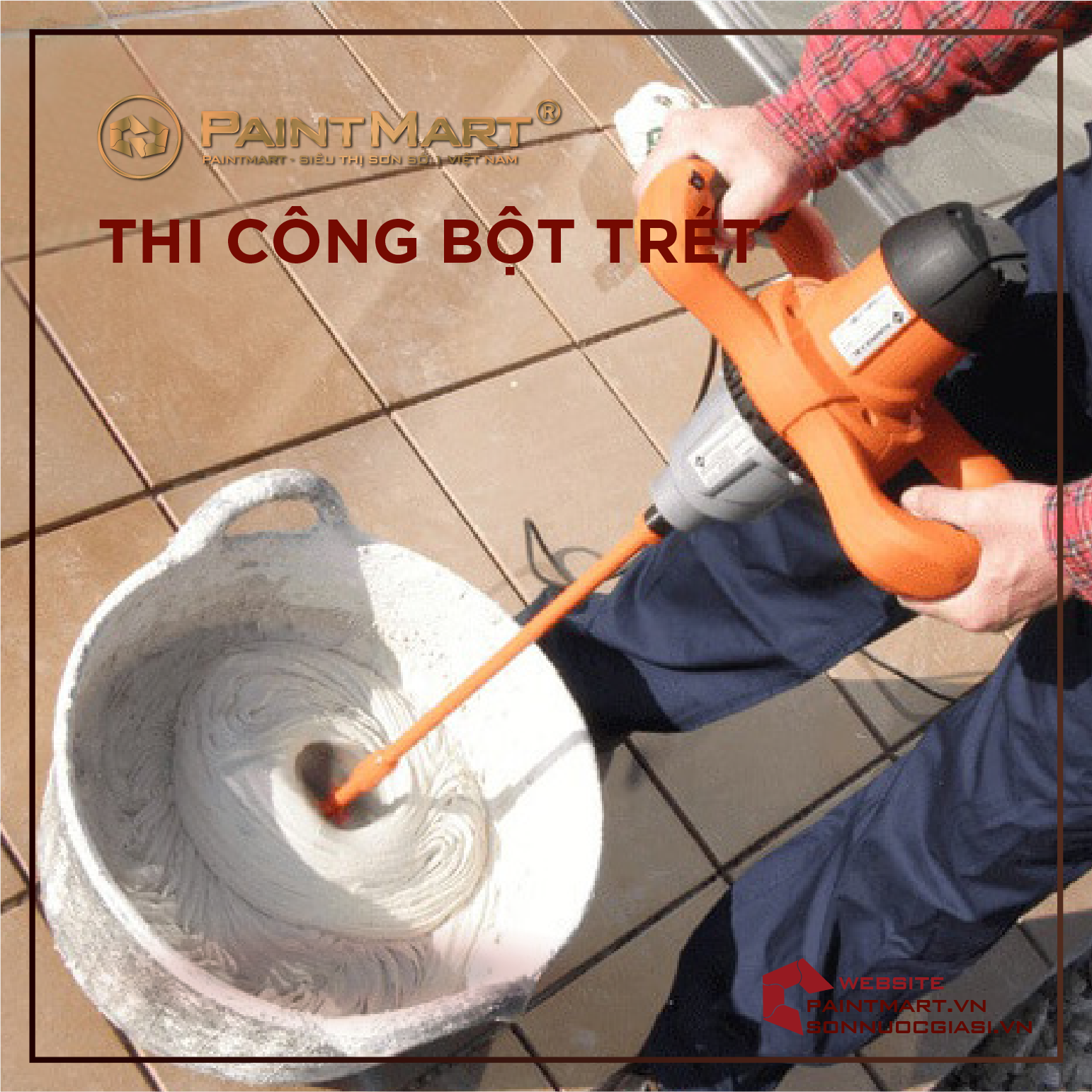 Thi công bột trét tường